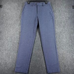 Banana Republic Trousers Mens 29x32 Navy Slim Tapered Fit Micro Check Pants NWT